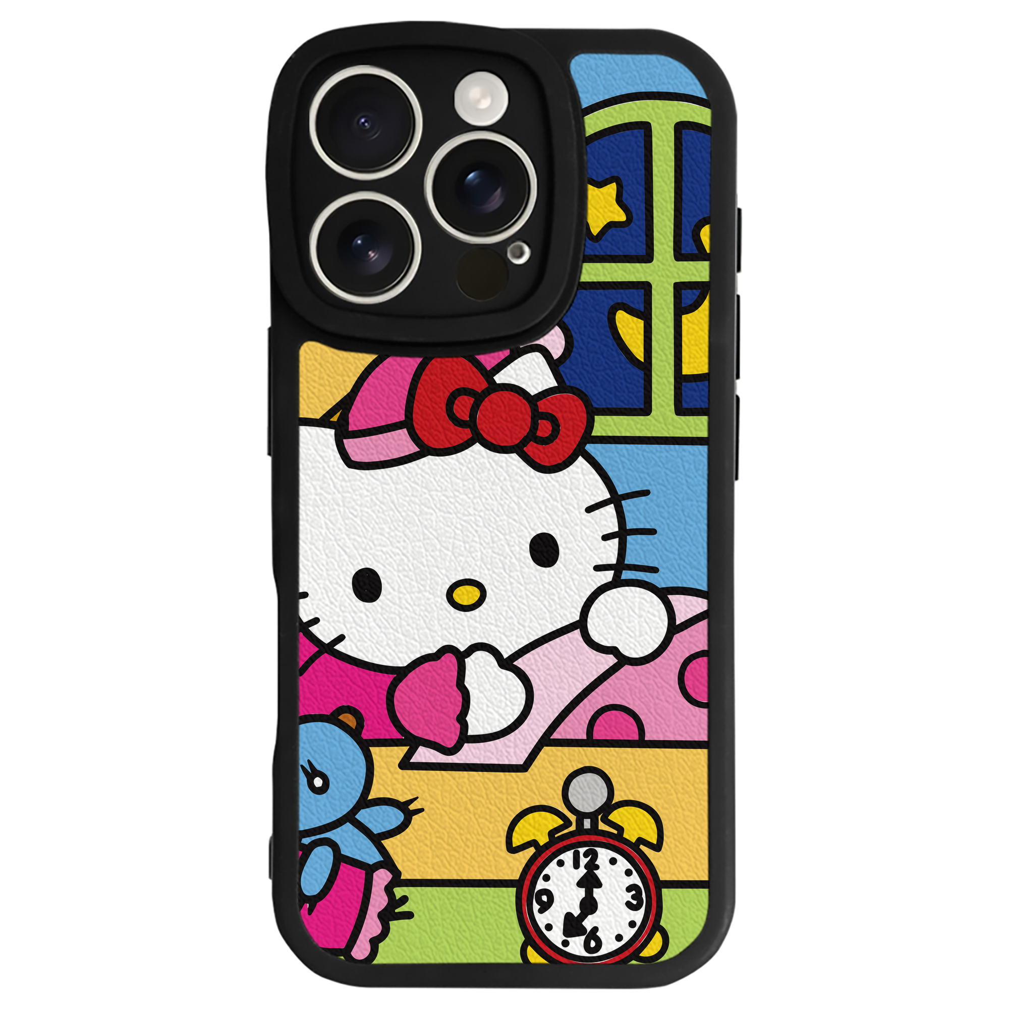 （画像用） Hello Kitty ハローキティ 【iPhone 16シリーズ対応】シリコンスマホケース（レザー調） 材質：シリコン